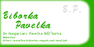 biborka pavelka business card